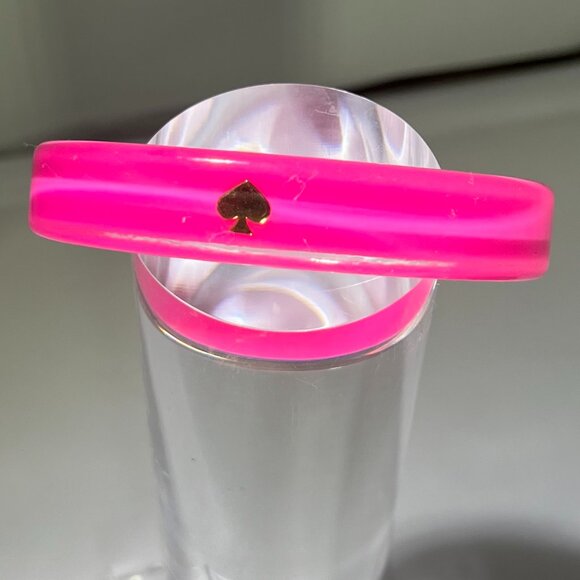 Kate Spade Hot Pink Lucite bangle Bracelet .5" Wide - Picture 1 of 4